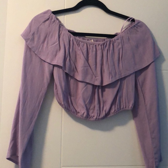 Purple cropped off the shoulder - Picture 1 of 1